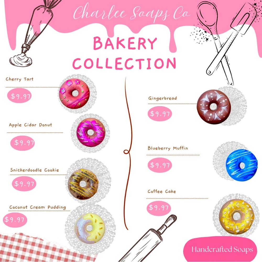 Handcrafted Goat Milk Donut Soap- Bakery Collection